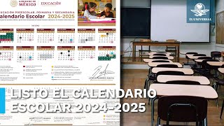 SEP da a conocer calendario escolar 20242025 estos serán los puentes [upl. by Schonfield]