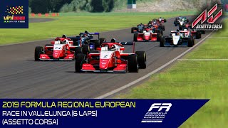 2019 Formula Regional European  Race in Vallelunga 6 laps  Assetto Corsa [upl. by Nwahsak]