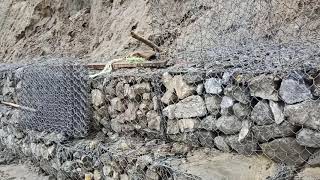 Gabion wall work how to install Gabion jali in hill area [upl. by Ajiat]