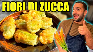 COME FARE I FIORI DI ZUCCA FRITTI😋 [upl. by Garlinda]