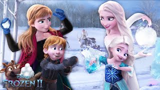 Frozen 2 Elsa and Anna in SNOWBALL FIGHT with their children 💙❄️ Future Frozen  Alice Edit [upl. by Ddene]