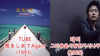 테이그리움을사랑한가시나무  TUBE抱きしめてAgain 레퍼런스 유사성 표절아님 유사곡 [upl. by Leahcin894]