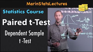 Paired t Test  Statistics Tutorial 21 MarinStatsLectures [upl. by Atekram356]