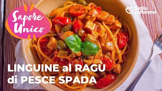 🍝 LINGUINE al RAGÙ di PESCE SPADA con POMODORINI e OLIVE TAGGIASCHE GUSTO IRRESISTIBILE🐟🍅 [upl. by Ahsenrac344]