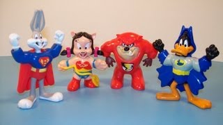 1992 McDONALDS LOONEY TOONS DC SUPER FRIENDS SET OF 4 HAPPY MEAL FULL COLLECTION VIDEO REVIEW [upl. by Arriat]