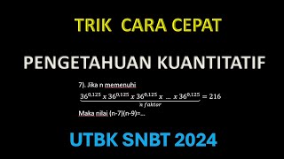 BAHAS SOAL PENGETAHUAN KUANTITATIF SNBT 2024 DENGAN CARA CEPAT [upl. by Erodeht]