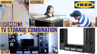 IKEABRIMNES TV STORAGE COMBINATIONGLASS DOORS BLACK [upl. by Hittel]