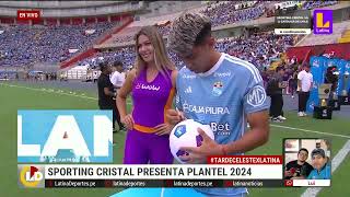 Presentación del primer equipo de Sporting Cristal ante su hinchada en la TardeCelesteXLatina [upl. by Zeuqram]