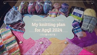 4月🌸毎月１枚のショール編み物計画🌻Knitting plans for Apr2024｜フクロウのかまど [upl. by Erret572]