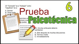 ✅ PRUEBA PSICOTÉCNICA  Ejemplo 06  personalidad razonamiento 🔴 [upl. by Jaqitsch]