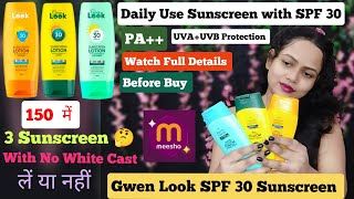 Winter Daily Use GWEN LOOK SPF 30 Sunscreen with No White Cast for all skin types Review Uses Detail [upl. by Anitac186]