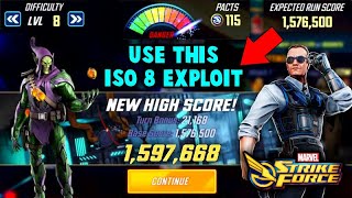 THIS ISO 8 MADE IT SO EASY  PERFECT RUN  GREEN GOBLIN TRIALS DIF 8  MARVEL STRIKE FORCE [upl. by Nnayecats]