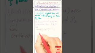 Equation of continuity for compressible and incompressible fluids shotrs [upl. by Reldnahc94]