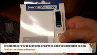 RecorderGear PR200 Bluetooth Cell Phone Call Voice Recorder Review [upl. by Lenhart732]