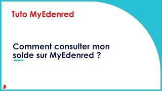 Comment consulter mon solde sur MyEdenred [upl. by Akkim491]