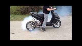 Aprilia SR 50 Street  Stage6 RT70cc  Burnout  ScooterTuningStauden [upl. by Adnohsak]