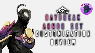 Warframe  Fashion Frame  Daybreak Armor Set Customization Review [upl. by Flinn]