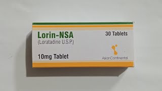 Lorin NSA 10 mg Tablets price  Loratadine 10 mg  Anti Allergy Tablets [upl. by Diarmuid]