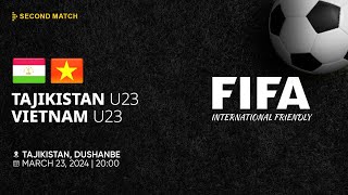 Tajikistan U23 vs Vietnam U23  International Friendly  Match 2  23 March 2024 [upl. by Alyahs609]