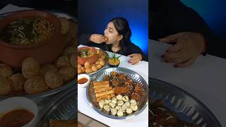 Golgappa  Pani Puri  And Momos Eating Challenge  Manchurian  Indian Street Food Mukbang shorts [upl. by Airotcivairam476]