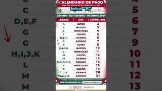 calendario de PAGOS de SEPTIEMBRE 2024 letra H I J K  ¿Cuando pagan la pension bienestar [upl. by Ttezzil364]