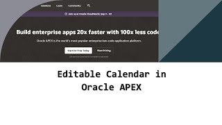 Editable Calendar in Oracle APEX [upl. by Stefan]