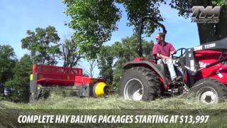 T53 Compact Square Baler by Abbriata on TYM T354 Compact Tractor [upl. by Yrtnahc]