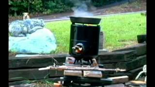 Rocket Stove Cooking 1quot Thick Steaks [upl. by Anahgem]