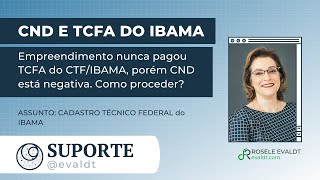 Empreendimento nunca pagou TCFA do CTFIBAMA porém CND está negativa Como proceder [upl. by Kcira]