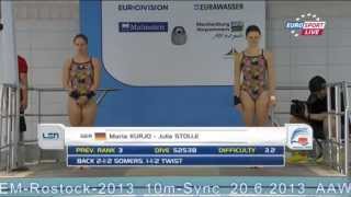 SimhoppEM i Rostock 20062013  10mSYNC Damer Wasserspringen  Diving [upl. by Brina]