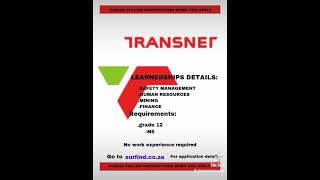 Transnet Learnerships apply now 2024 [upl. by Langelo]