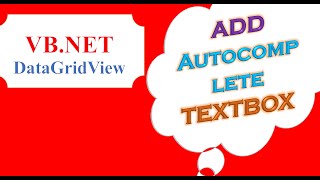 VBNET DataGridView  Add AutoCompleteTextBox Column [upl. by Imef]