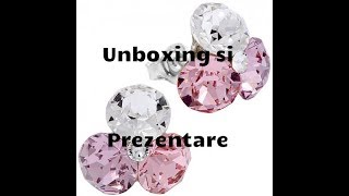 Unboxing si prezentare cercei cu pietre Swarovski de calitate super ieftini [upl. by Eenimod]