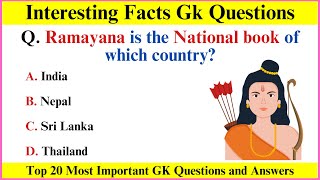 Top 20 Gk Questions and Answers  Interesting General Knowledge  Gk GS  Gk in English [upl. by Ativahs]