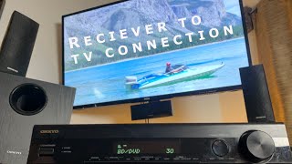 How to Connect TV to Receiver  With and Without HDMI and RCA  Onkyo Receiver Install [upl. by Anoid535]