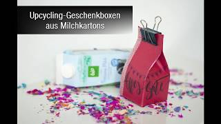 Tutorial Geschenkbox aus Milchkarton  Upcycling [upl. by Ramoj401]