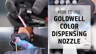 How to Use Goldwells Color Dispensing Nozzle  Less Hair Color Waste  Goldwell Education Plus [upl. by Ynar]