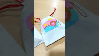 Cute Mini Drawstring bag 🎀 ytshorts shorts subscribe and watch full tutorial [upl. by Waugh]