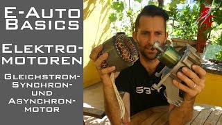 EAuto Basics  Elektromotor  Gleichstrom Synchron Asynchronmotor  Tesla Nissan [upl. by Dinan]