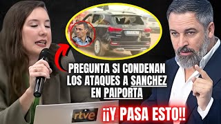 PERIODISTA de TVE pregunta a VOX si CONDENAN los ATAQUES a SÁNCHEZ en PAIPORTA🤣¡¡Y SALE ESCALDADA🤣 [upl. by Birkle]