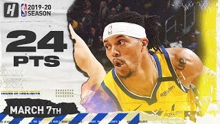 Damion Lee 24 Points Full Highlights  76ers vs Warriors  March 7 2020 [upl. by Ynnaej]