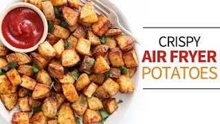 Air Fryer Potatoes  fast easy and crispy roasted potatoes [upl. by Yssor]