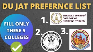 DU JAT Preference List  DU JAT Admissions 2021  Bhavya Taneja [upl. by Zasuwa]