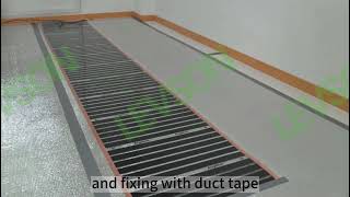 Installation Floor Heating Film floorheating heatedfloor [upl. by Trant]