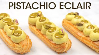 Best Eclair Recipe Pistachio Eclair Classic French Pastry  How To Cuisine [upl. by Anesuza]