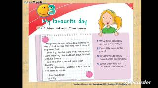 3 класс smiles 3 module 3 lesson 5 Pupils book p42 my favourite day [upl. by Kotta721]