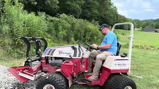 Installing drainage pipe in an old ditch using the Ventrac [upl. by Ettenhoj]