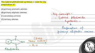 The Gabriel phthalimide synthesis is used for the preparation of [upl. by Wallas486]