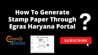 Step by step guidance to generate Stamp Paper through Egras Haryana portal [upl. by Eeryn338]