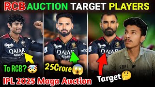 RCB IPL 2025 Maga Auction TARGET Players  RCB Will Buy Rishabh Pant For 25 Crores😂 [upl. by Namzzaj]